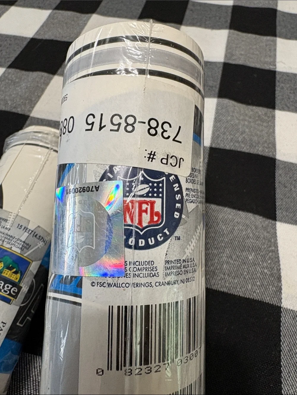 2 New Rolls NFL Football North Carolina Panthers Prepasted Wallpaper Border